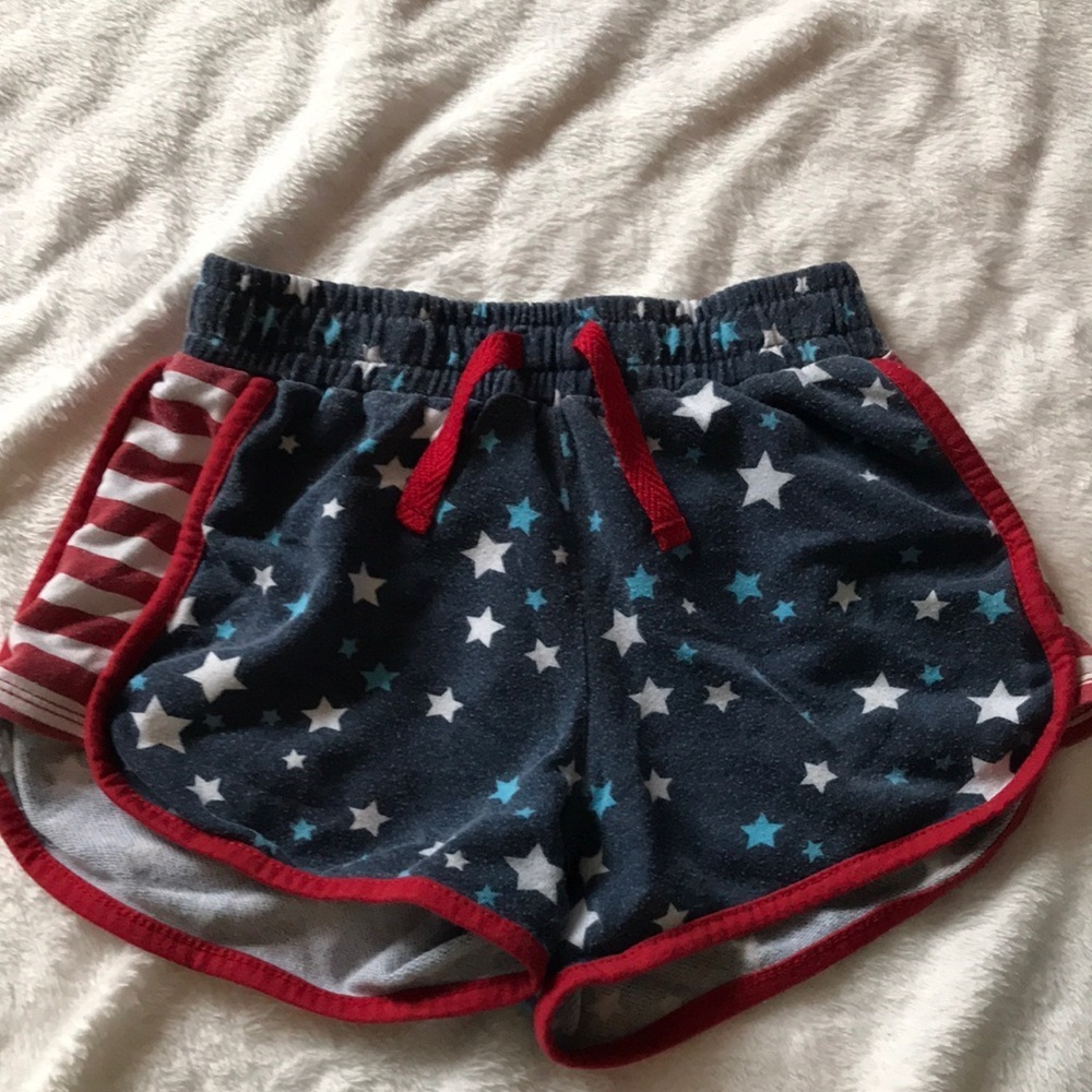 ❤️🤍💙EUC-“WORN LOOK” GIRLS COTTON PATRIOTIC SHORTS SIZE M 7/8  🇺🇸